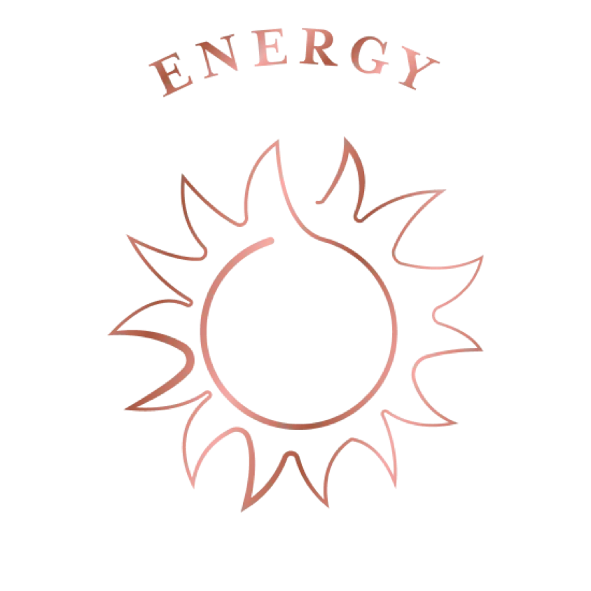 Energy illustration, vitality, wellness, holistic healing, radiant aura, mindfulness, body & facial rejuvenation, Coral Gables spa.